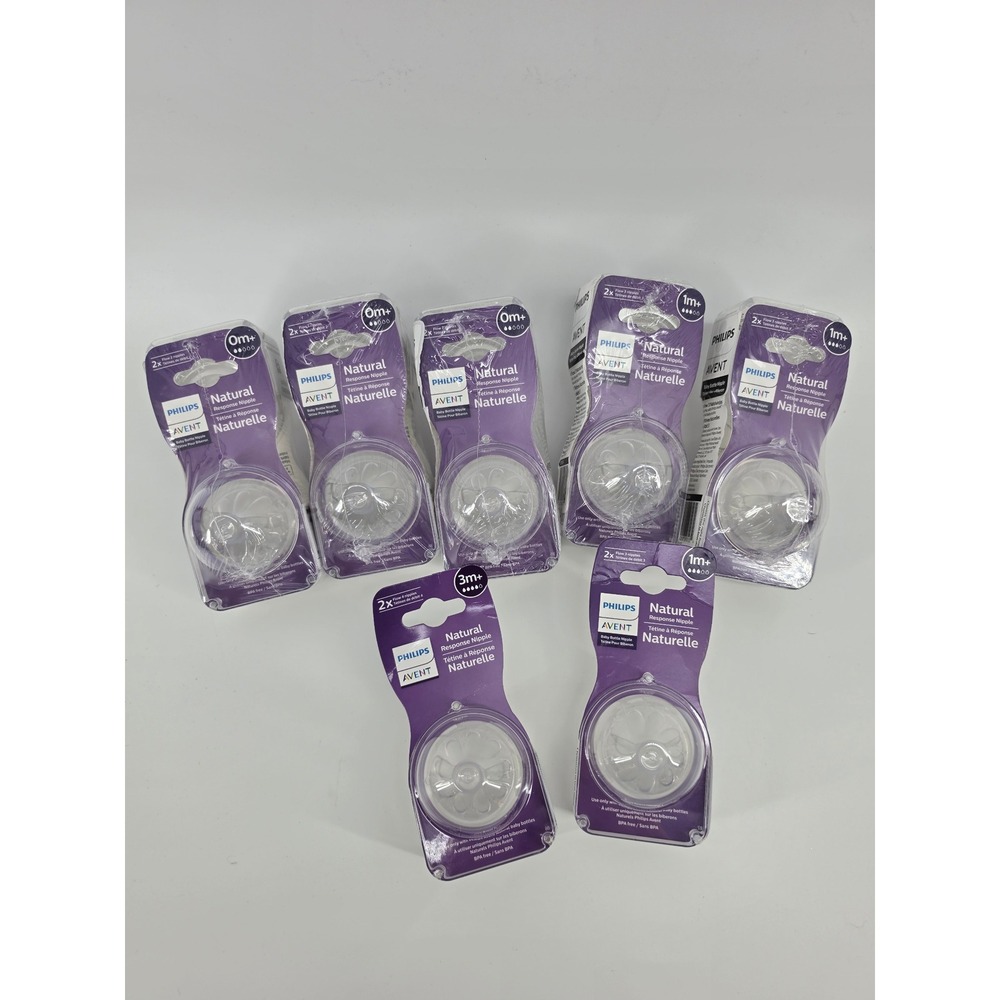 Philips Avent Natural Response Nipple Lot 12 Packs NIB Mixed Flow 0m 1m 3m